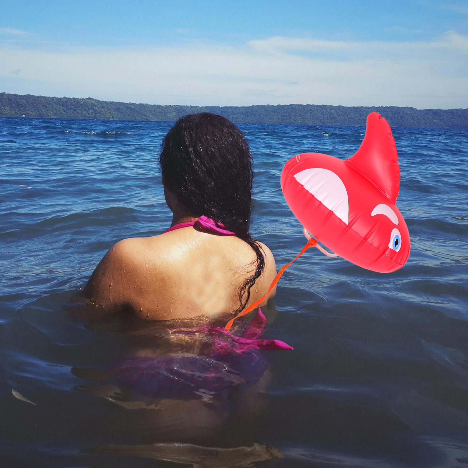 Swim Buoy Open Water - Pelampung Renang Tiup dengan Sabuk Pinggang